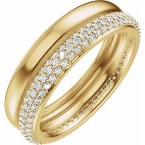 14K Yellow Gold 3/4 CTW Natural Diamond Eternity Band