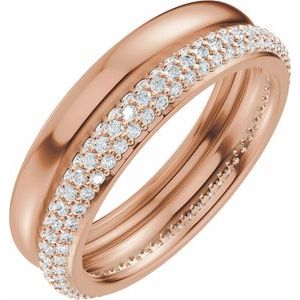 14K Rose Gold 3/4 CTW Natural Diamond Eternity Band