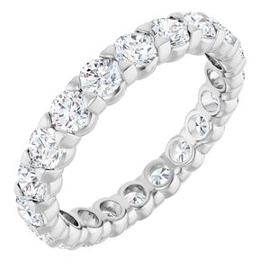 14K White Gold 1 1/2 CTW Natural Diamond Eternity Band Size 4.5