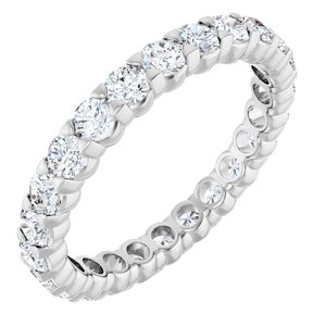 14K White Gold 1 9/10 CTW Natural Diamond Eternity Band Size 8