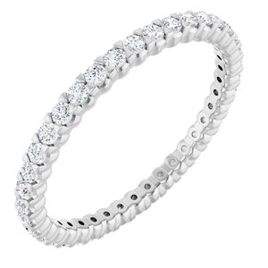14K White Gold 3/8 CTW Natural Diamond Eternity Band Size 4.5