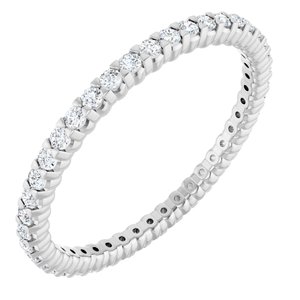 14K White Gold 3/8 CTW Lab-Grown Diamond Eternity Band Size 6.5
