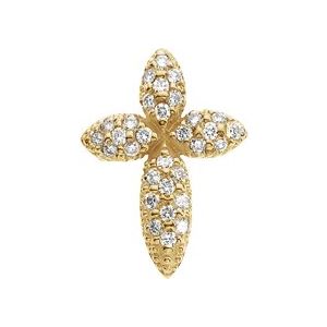 14K Yellow Gold 1/3 CTW Natural Diamond Cross Pendant