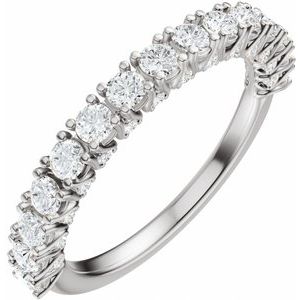 14K White Gold 7/8 CTW Natural Diamond Anniversary Band