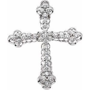 14K Yellow Gold 1 CTW Natural Diamond Cross Pendant