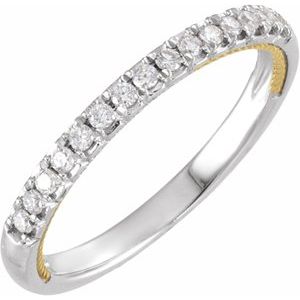 14K Yellow Gold-Plated 14K White Gold 1/5 CTW Natural Diamond Anniversary Band
