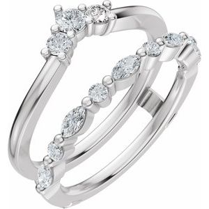 14K White Gold 1/2 CTW Lab-Grown Diamond Ring Guard