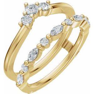 14K Yellow Gold 1/2 CTW Natural Diamond Ring Guard