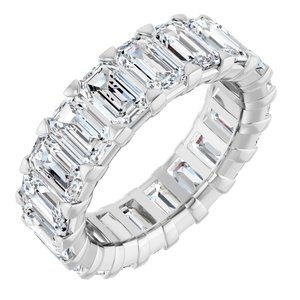 14K White Gold 6 CTW Natural Diamond Eternity Band Size 4.5