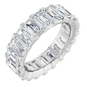 14K White Gold 6 1/2 CTW Natural Diamond Eternity Band Size 5.5