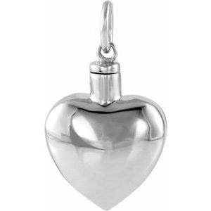 10K White Gold Heart Ash Holder Pendant