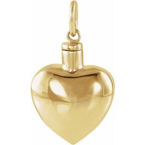10K Yellow Gold Heart Ash Holder Pendant