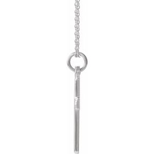 14K White Gold Cross 18" Necklace