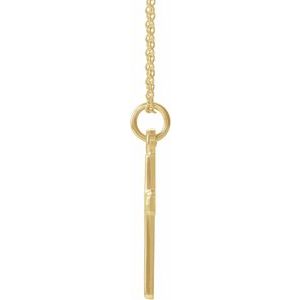 14K Yellow Gold Cross 18" Necklace