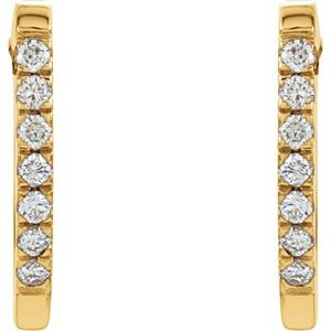 14K Yellow Gold 1/3 CTW Natural Diamond Hoop Earrings