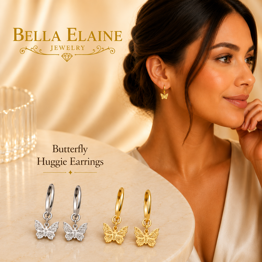 Butterfly Huggie Earrings