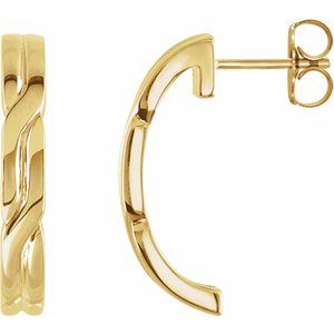 10K Yellow Gold J-Hoop Earrings
