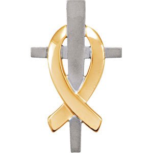 Sterling Silver 19.5x10.7 mm Remember Our Troops Cross Pendant