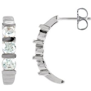 14K White Gold 1 3/8 CTW Lab-Grown Diamond Earrings