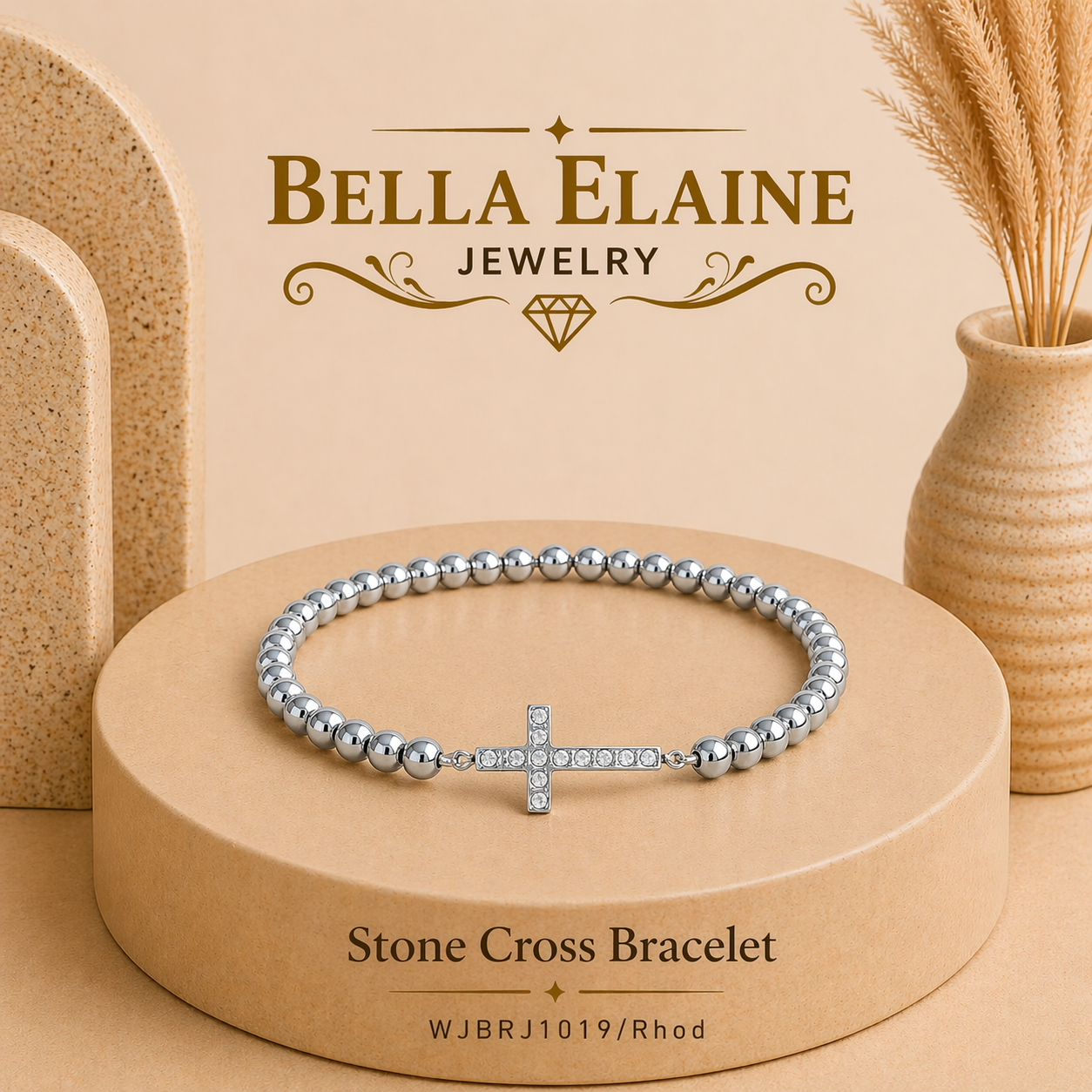 Stone Cross Bracelet