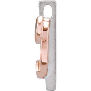 14K White/Rose Gold Natural Pink Sapphire Ribbon of Courage Pendant