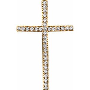 14K Yellow Gold 1/2 CTW Natural Diamond Cross Pendant