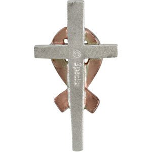 Sterling Silver 19.5x10.7 mm Remember Our Troops Cross Pendant