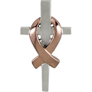Sterling Silver 19.5x10.7 mm Remember Our Troops Cross Pendant