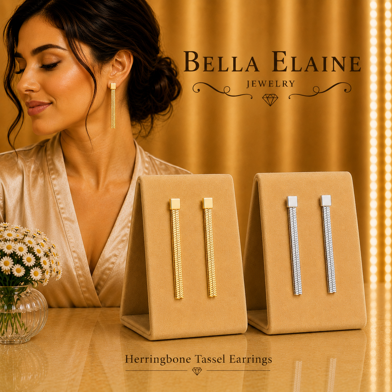 Herringbone Tassel Earrings