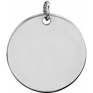 14K White Gold Be PoshÂ® Engravable Disc Pendant