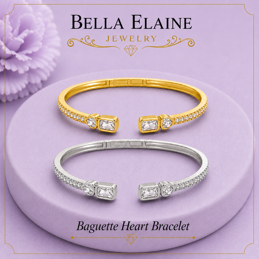 Baguette Heart Bracelet in 18K Gold Filled – Bella Elaine Jewelry