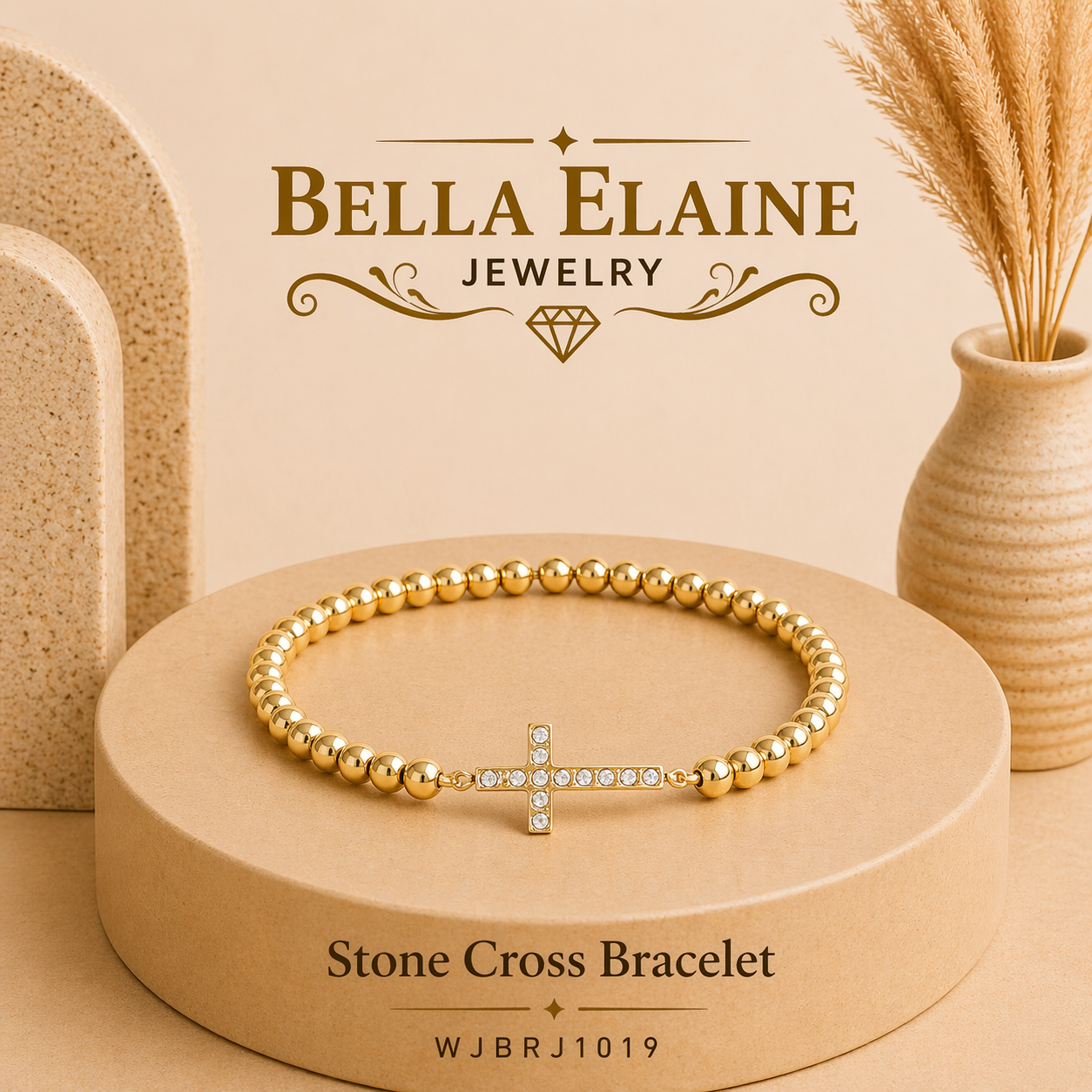 Stone Cross Bracelet