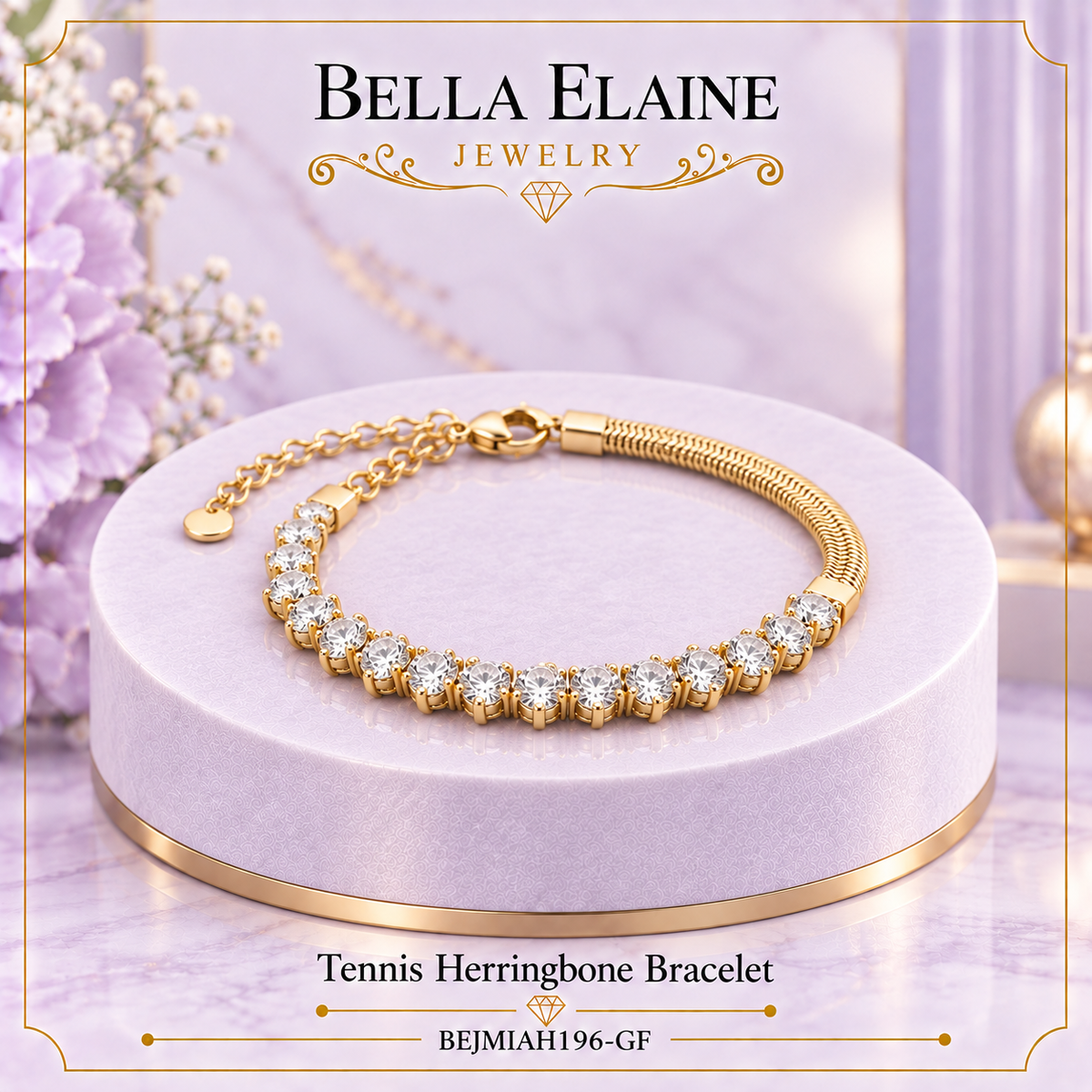 Tennis Herringbone Bracelet