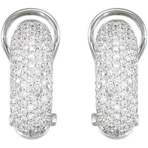 14K White Gold 1 1/2 CTW Natural Diamond Earrings