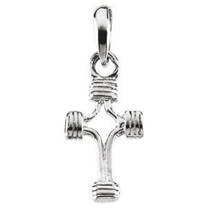 14K White Gold 14.75x10 mm Cross Pendant