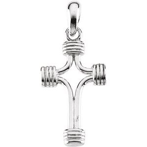 Sterling Silver 24.25x15 Cross Pendant