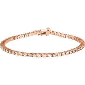 14K Rose Gold 2 1/4 CTW Natural Diamond Line 7 1/4" Bracelet