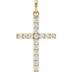 14K Yellow Gold 1/5 CTW Lab-Grown Diamond Cross Pendant