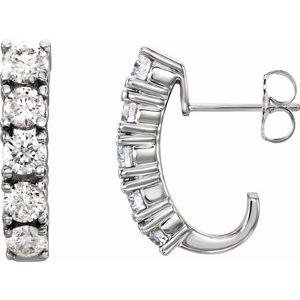 14K Rose Gold 1 1/2 CTW Lab-Grown Diamond Hoop Earrings
