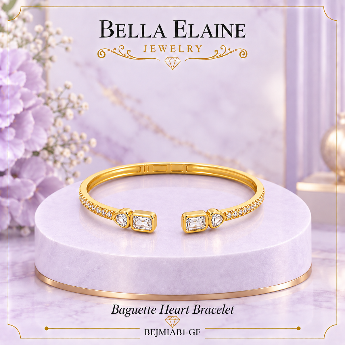 Baguette Heart Bracelet
