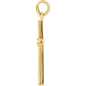 14K Yellow Gold .015 CT Natural Diamond Cross Pendant