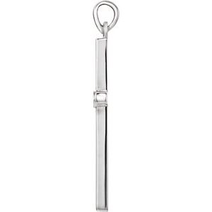 14K White Gold .03 CT Natural Diamond Cross Pendant
