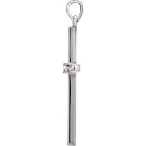 Platinum .03 CT Natural Diamond Cross Pendant