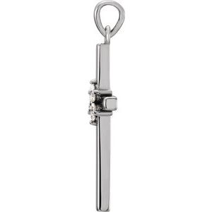 14K White Gold 1/10 CTW Natural Diamond Cross Pendant