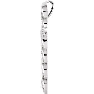 14K White Gold 1/5 CTW Natural Diamond Cross Pendant
