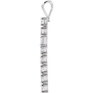 14K White Gold 1 1/4 CTW Lab-Grown Diamond Cross Pendant