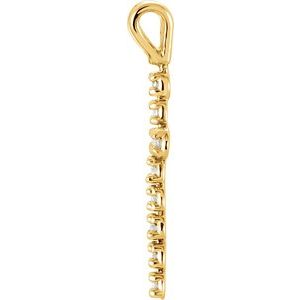 14K White Gold 1/10 CTW Natural Diamond Cross Pendant