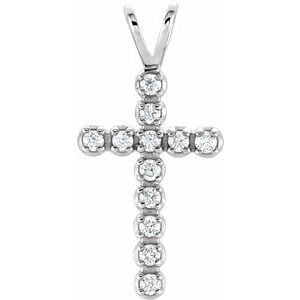 14K Yellow Gold  1/8 CTW Lab-Grown Diamond Cross Pendant
