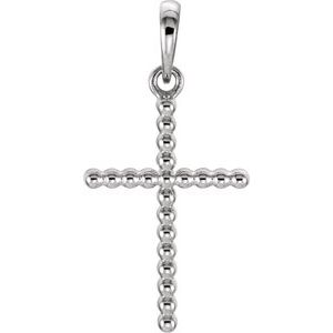 Sterling Silver Beaded Cross Pendant