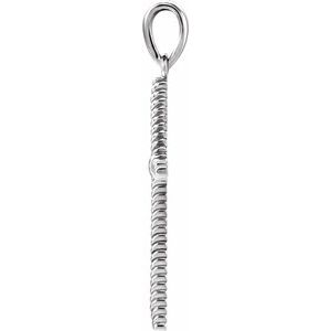 14K White Gold 31.9x16.2 mm Rope Cross Pendant